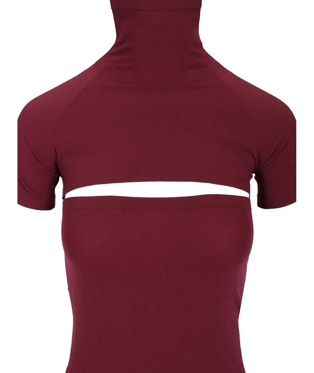 ALAIA Бордовое полиамидовое платье, фото 4