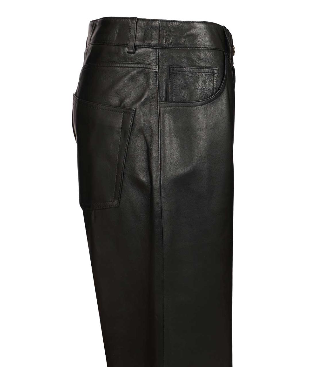 ARMA Черные кожаные прямые брюки, фото 3