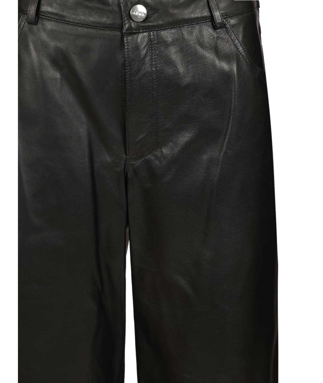 ARMA Черные кожаные прямые брюки, фото 4