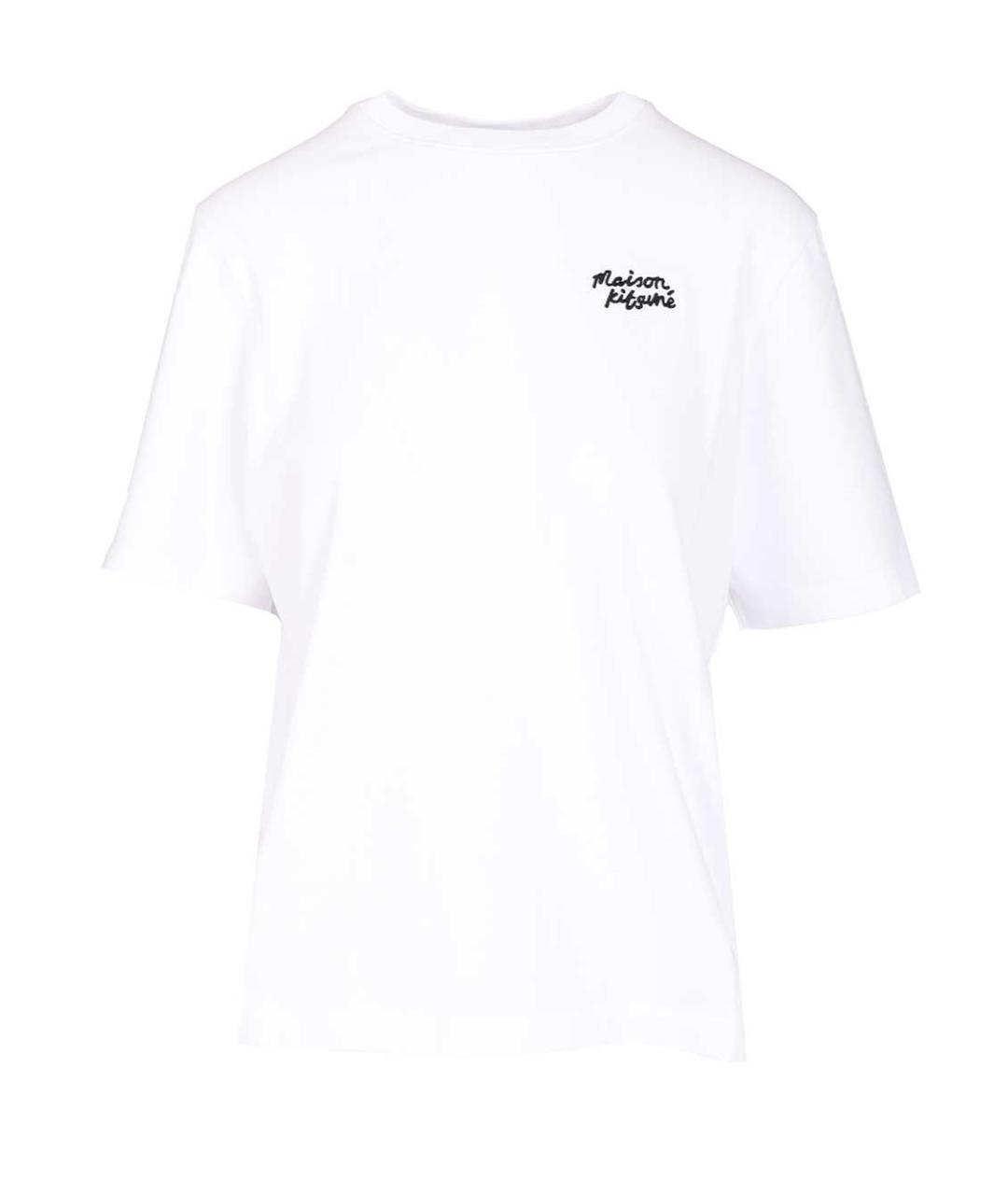 MAISON KITSUNE Белая хлопковая футболка, фото 1