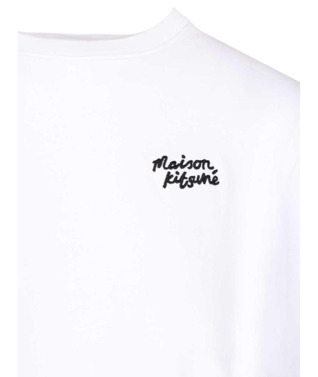 MAISON KITSUNE Белая хлопковая футболка, фото 3
