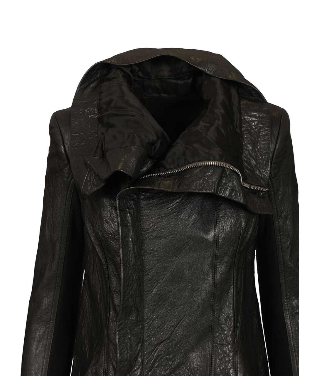 RICK OWENS Черная кожаная куртка, фото 4
