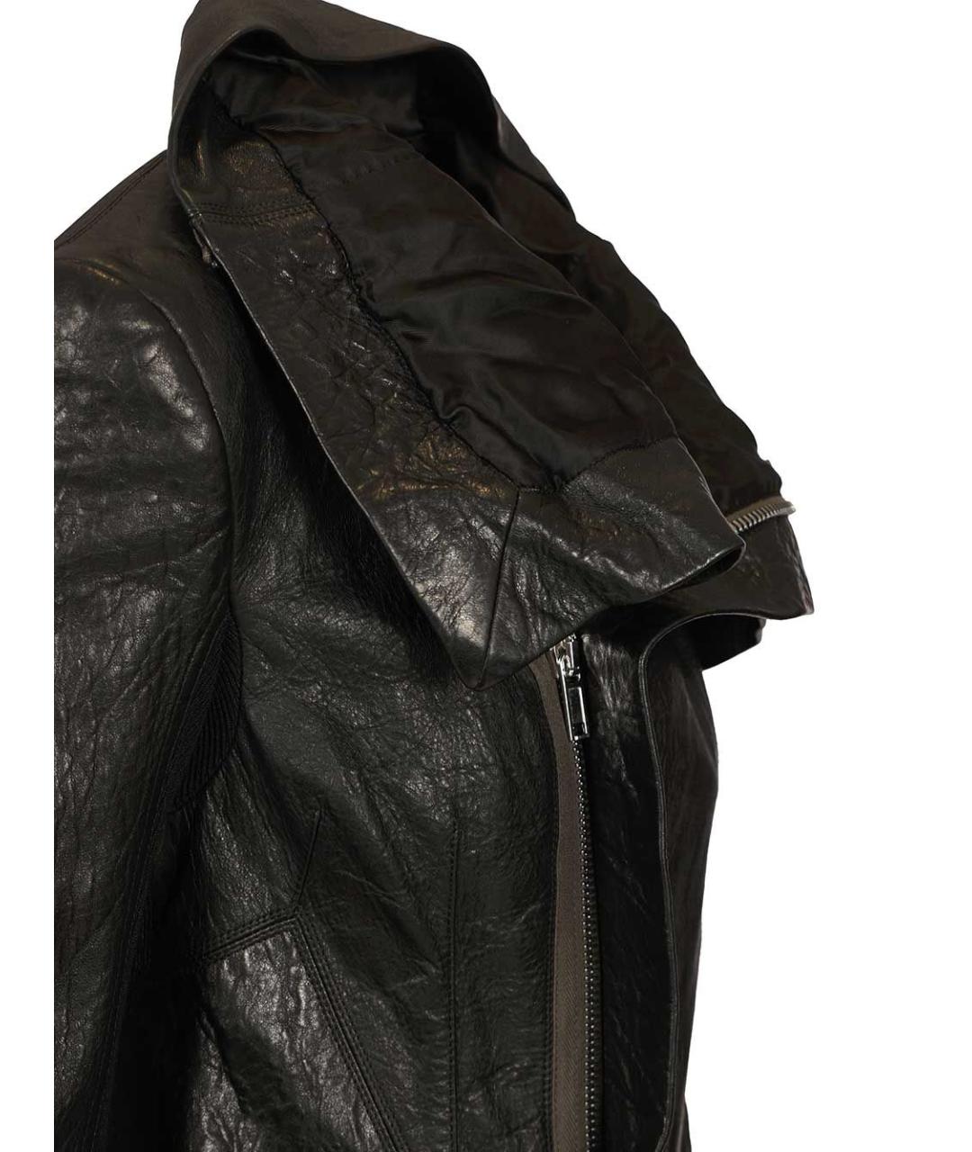 RICK OWENS Черная кожаная куртка, фото 5