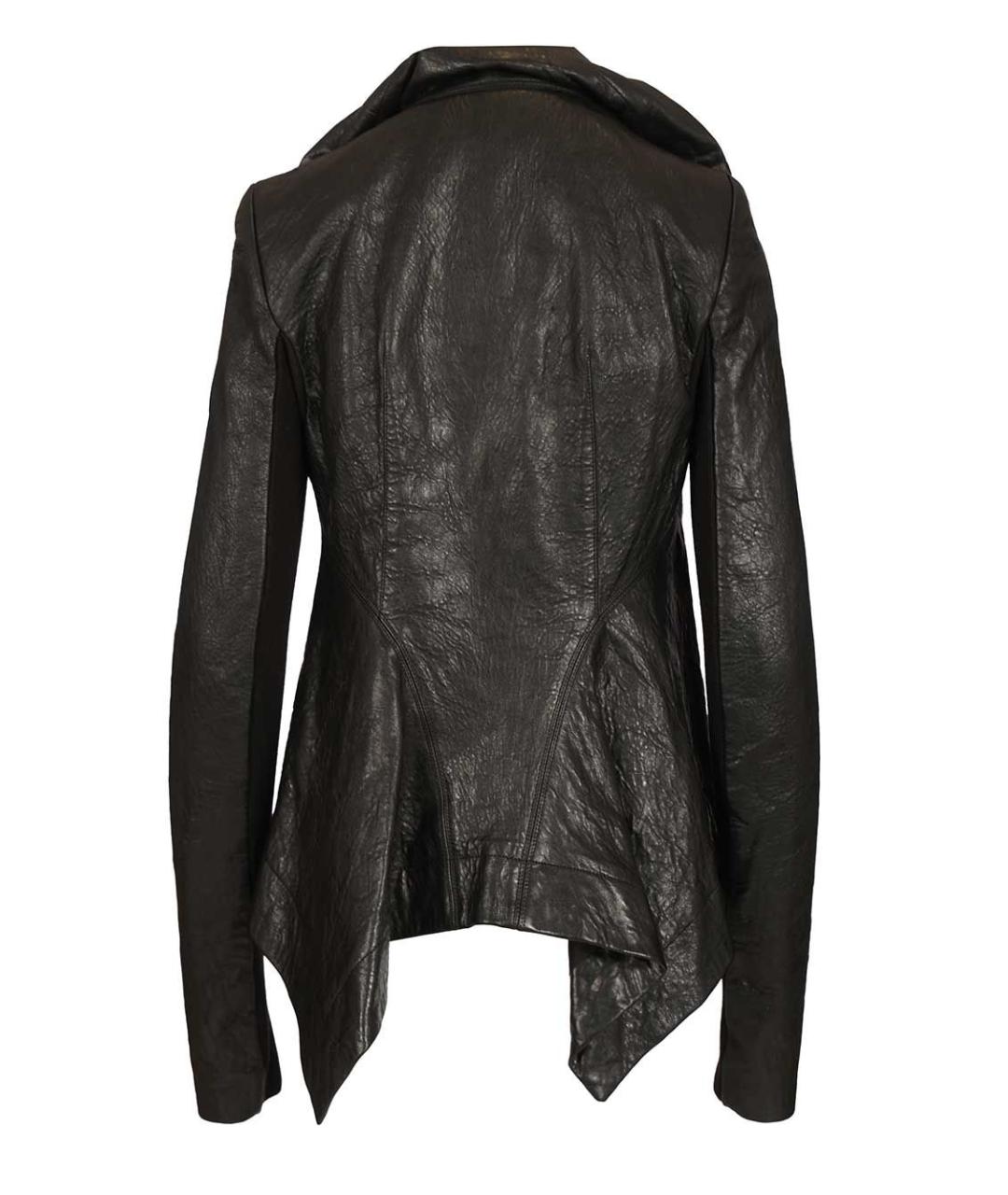RICK OWENS Черная кожаная куртка, фото 2