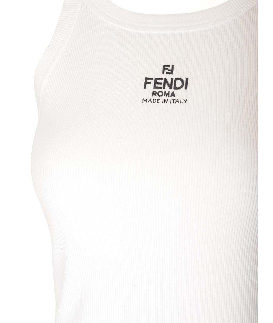 FENDI Белая хлопковая майка, фото 3