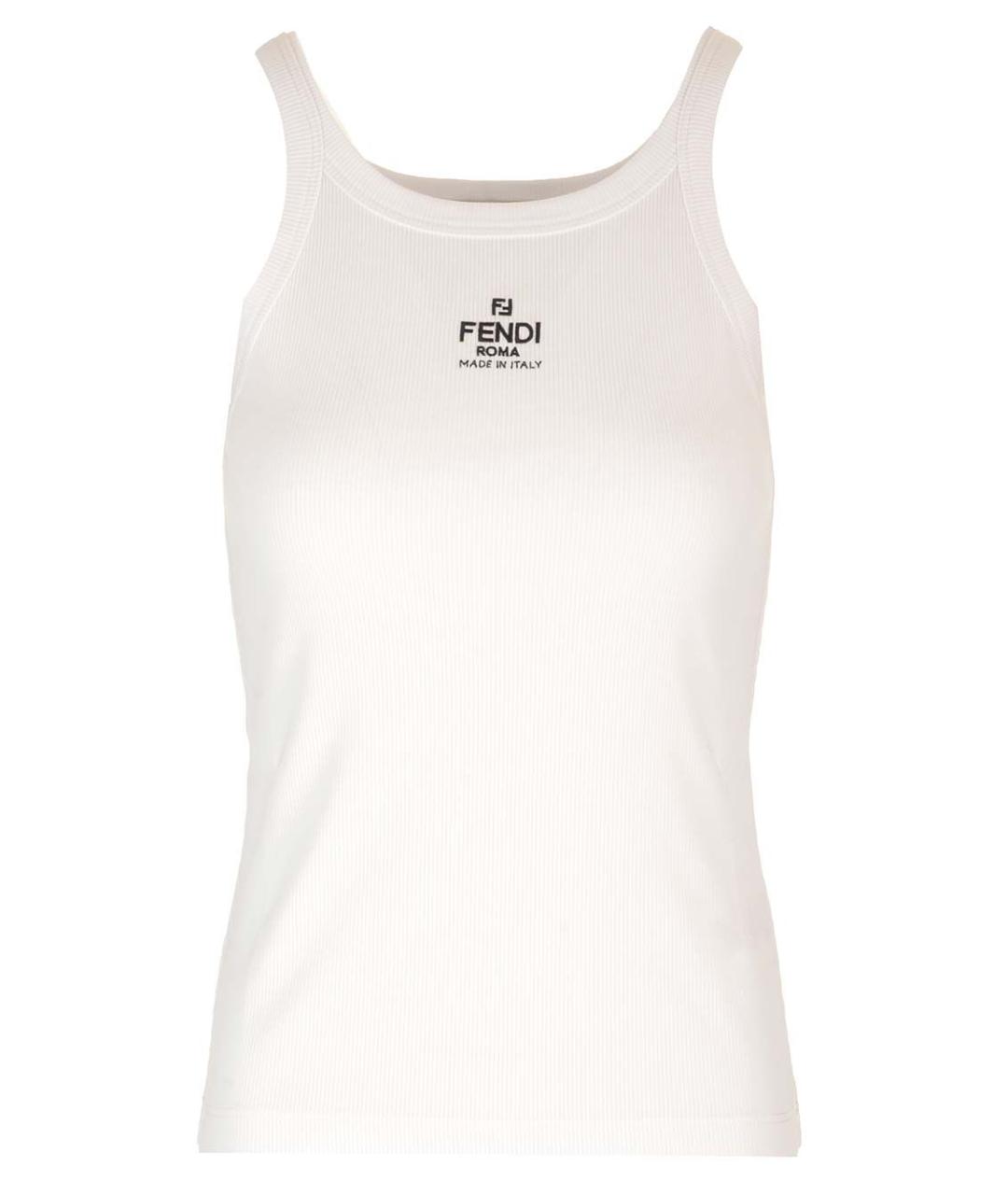 FENDI Белая хлопковая майка, фото 1