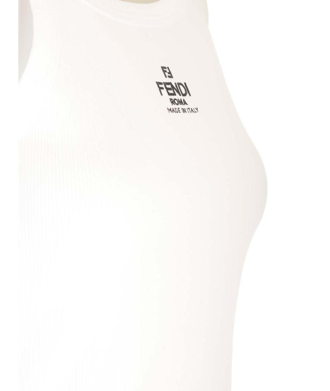 FENDI Белая хлопковая майка, фото 4