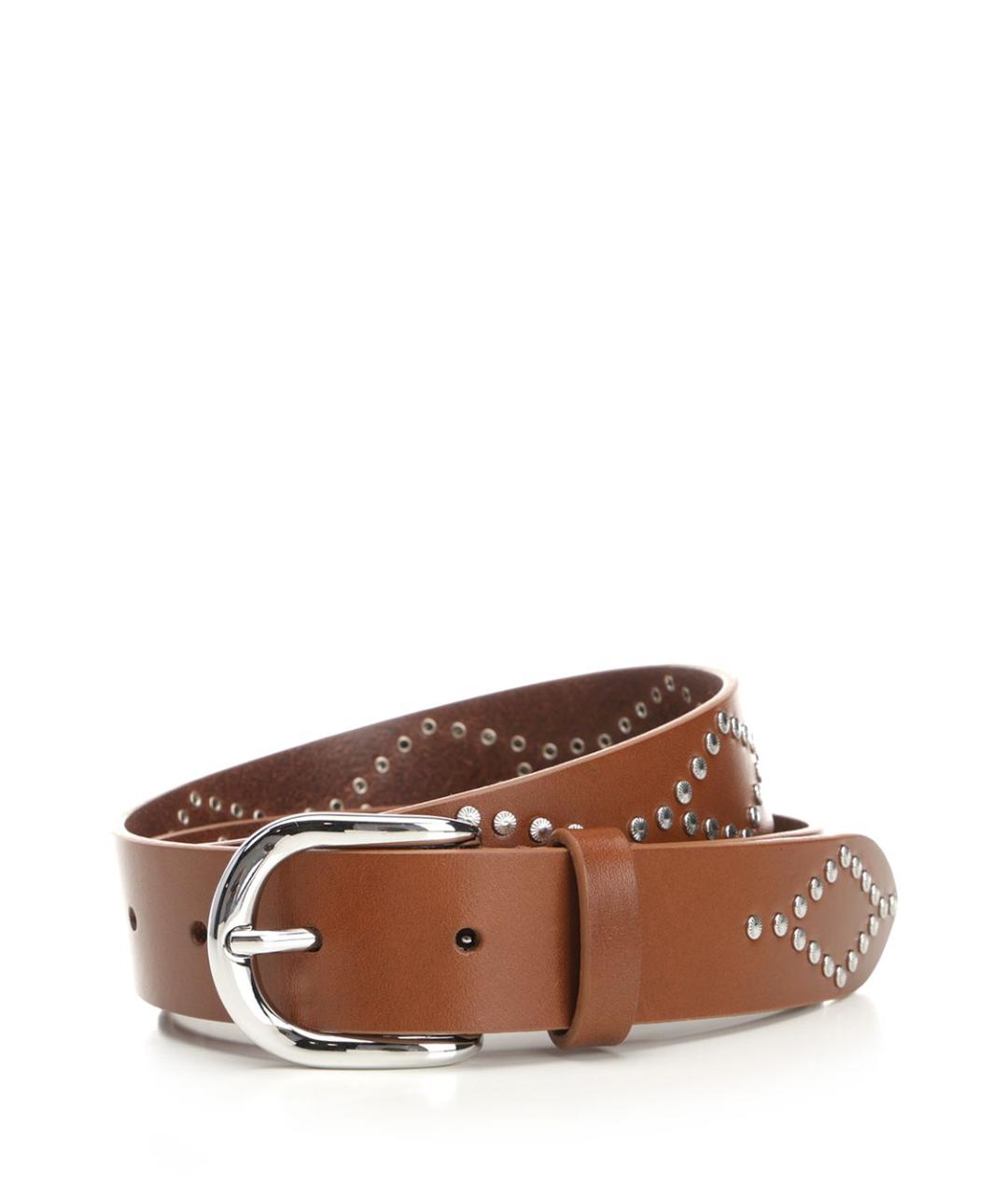 ISABEL MARANT Коричневый кожаный ремень, фото 1