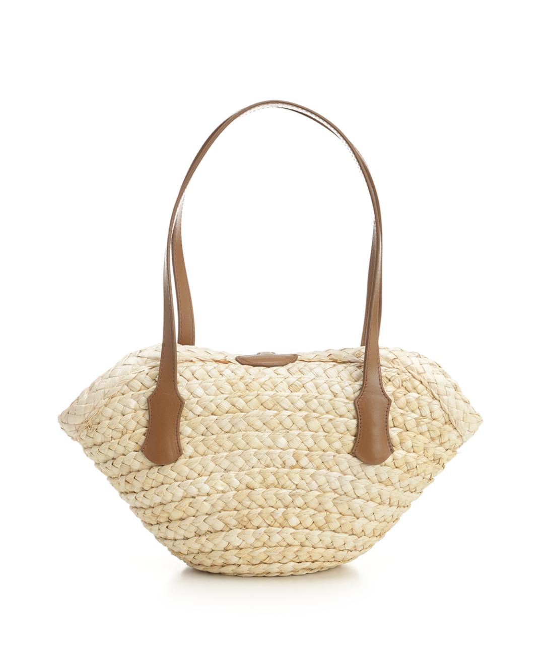 DOLCE&GABBANA Бежевая пелетеная сумка тоут, фото 3