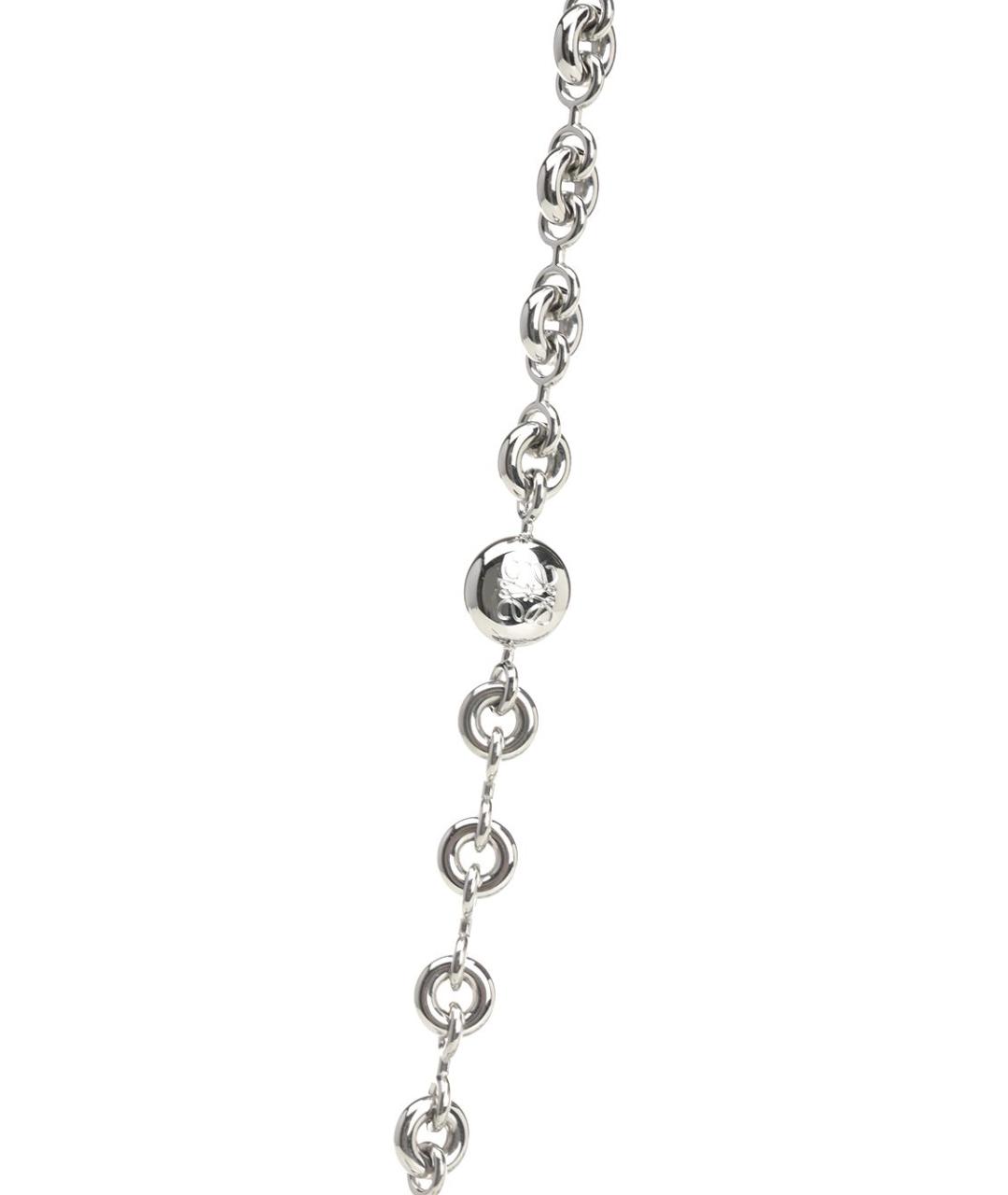 LOEWE Серебряная кожаная сумка с короткими ручками, фото 4