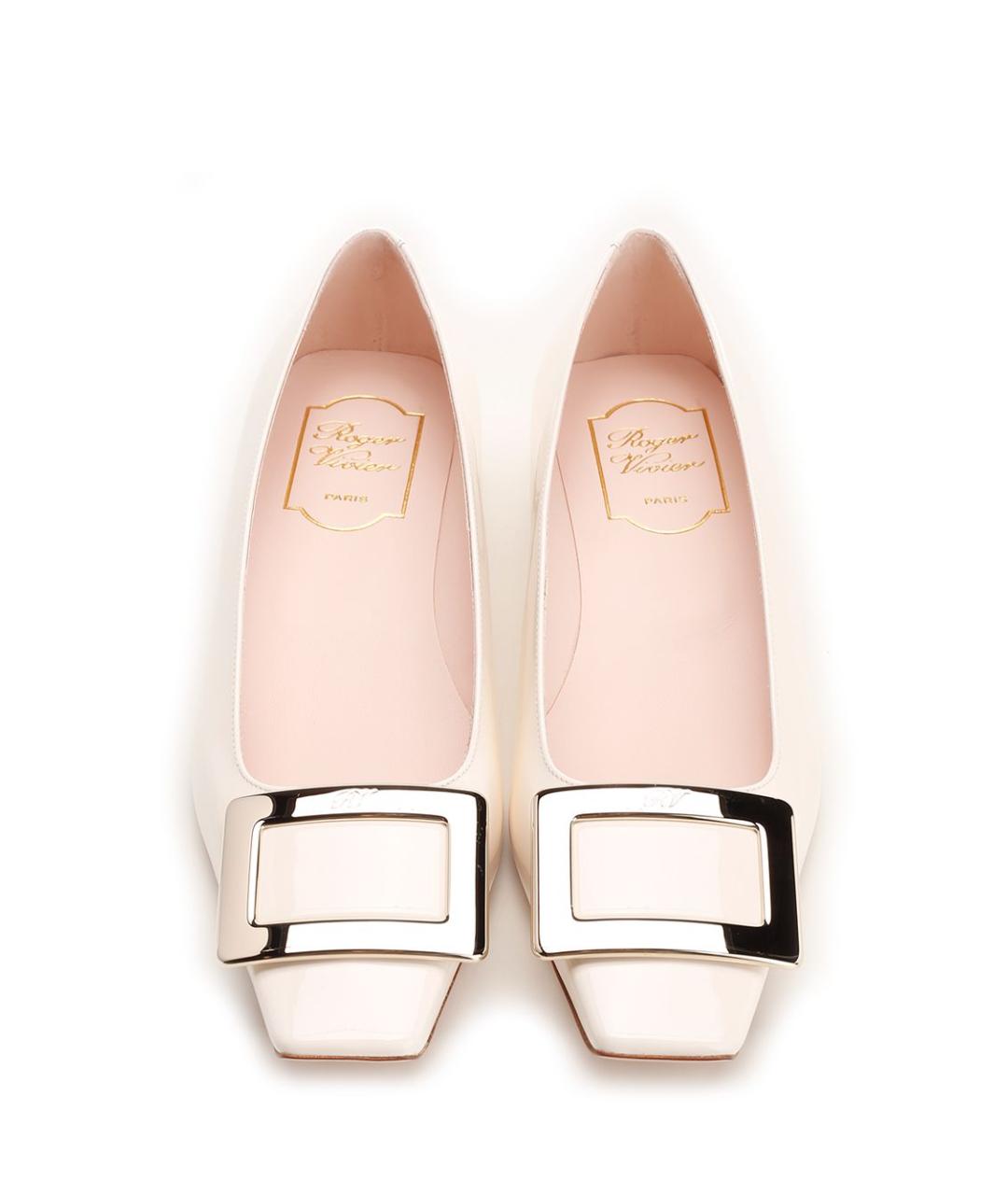 ROGER VIVIER Белые кожаные балетки, фото 5