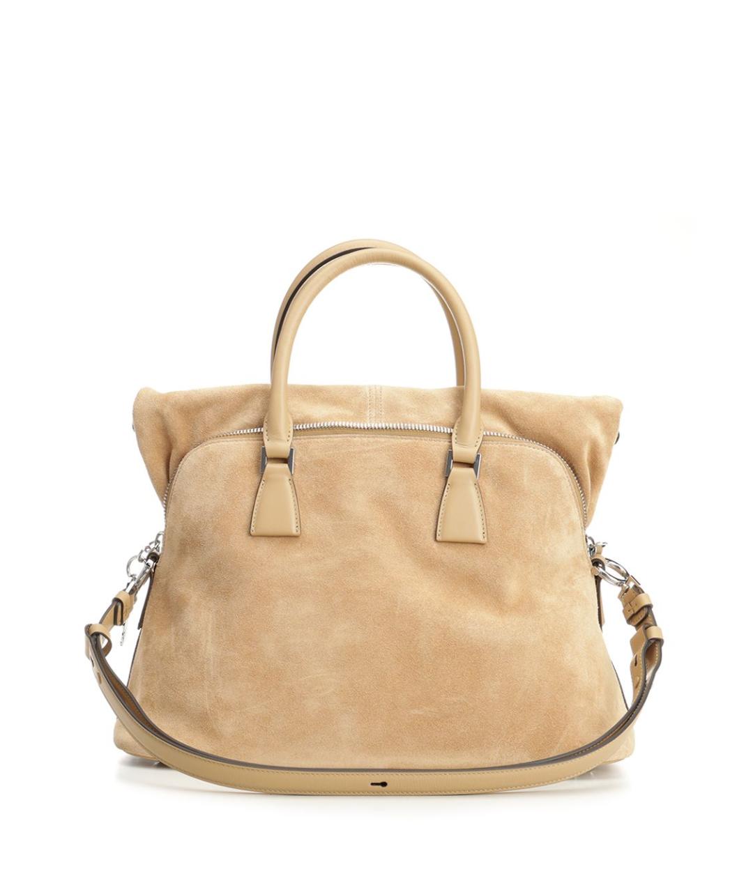 MAISON MARGIELA Бежевая замшевая сумка тоут, фото 3