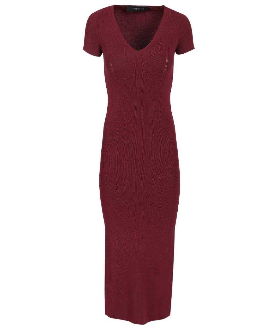 FEDERICA TOSI Бордовое вискозное платье, фото 1