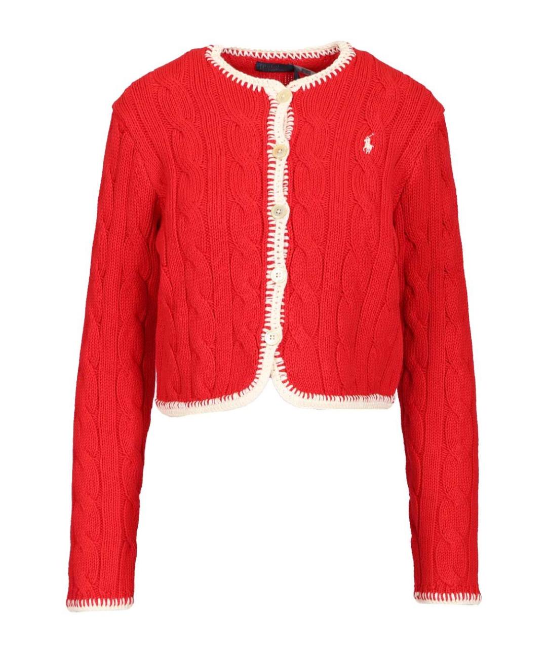 POLO RALPH LAUREN Красный хлопковый кардиган, фото 1