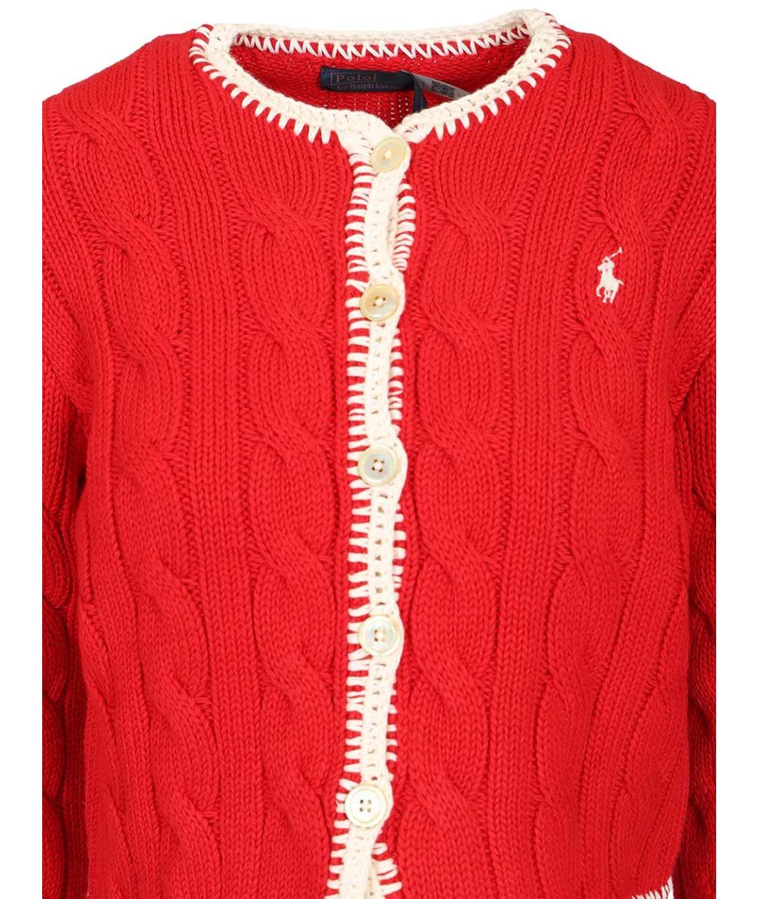 POLO RALPH LAUREN Красный хлопковый кардиган, фото 4