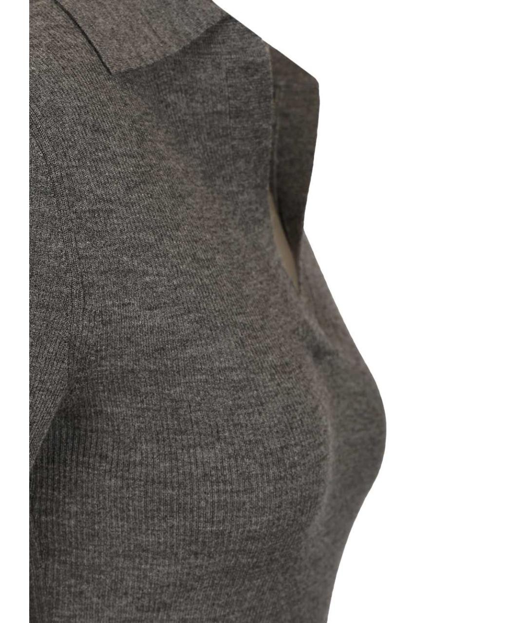 MAX MARA Серая шерстяная футболка, фото 4