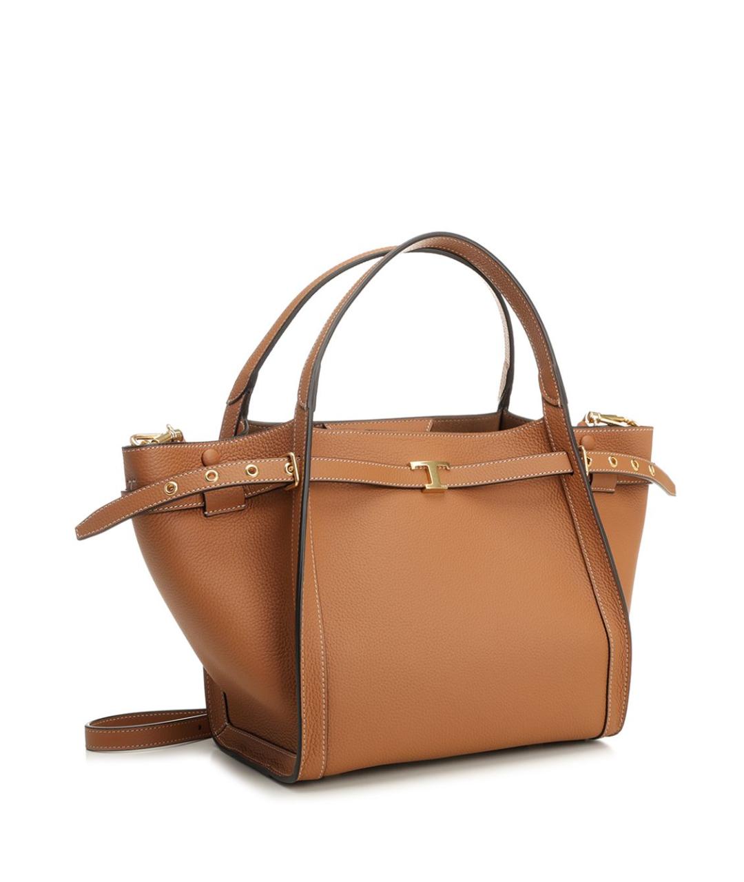 TOD'S Коричневая кожаная сумка тоут, фото 2