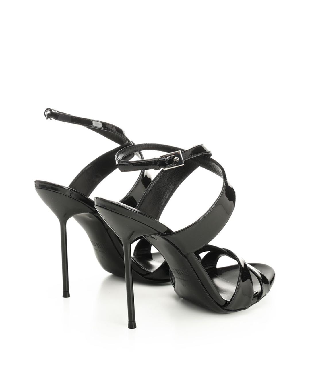 PARIS TEXAS Черные кожаные босоножки, фото 3