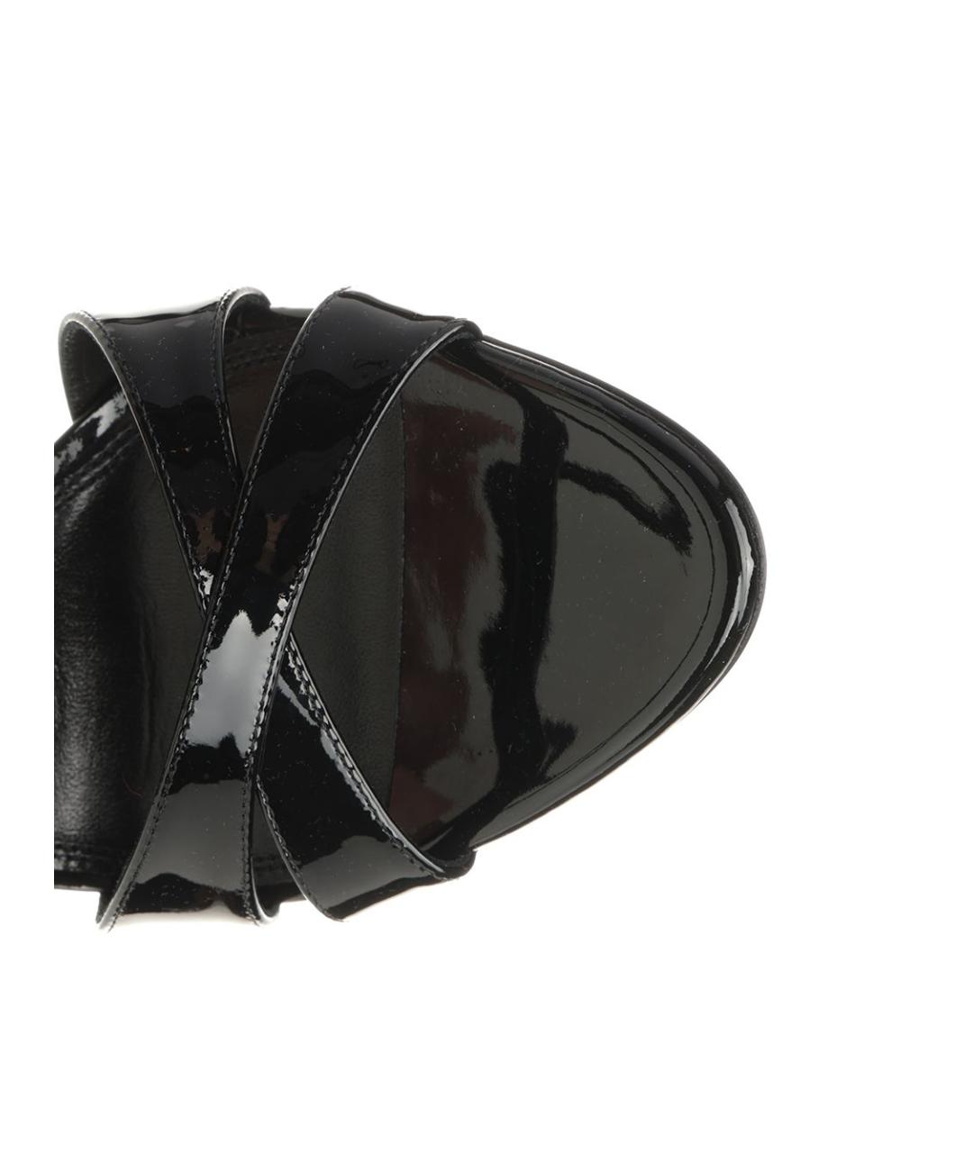 PARIS TEXAS Черные кожаные босоножки, фото 4