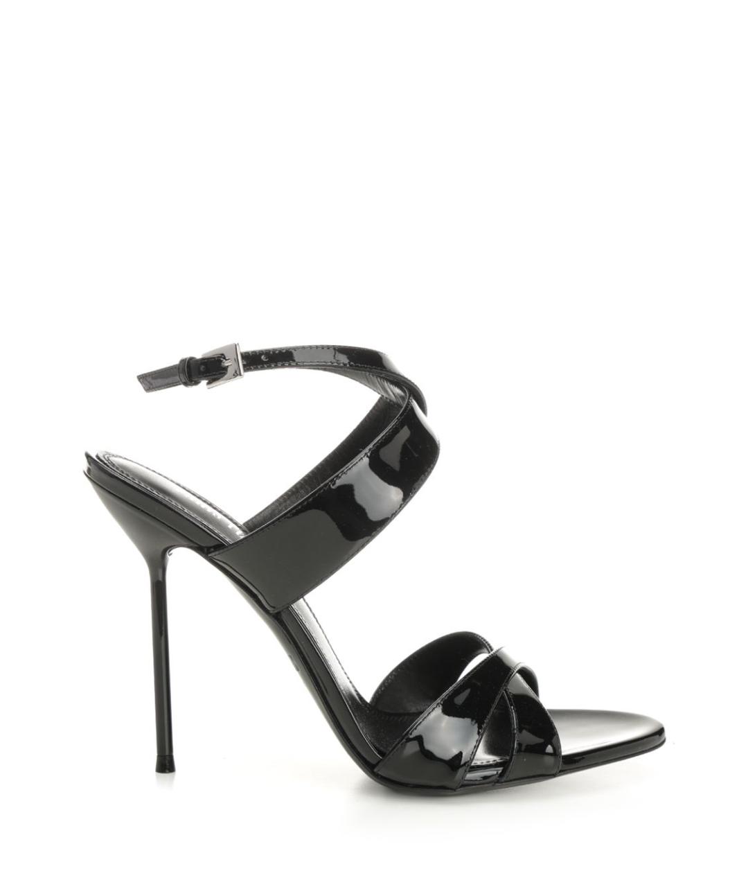 PARIS TEXAS Черные кожаные босоножки, фото 1