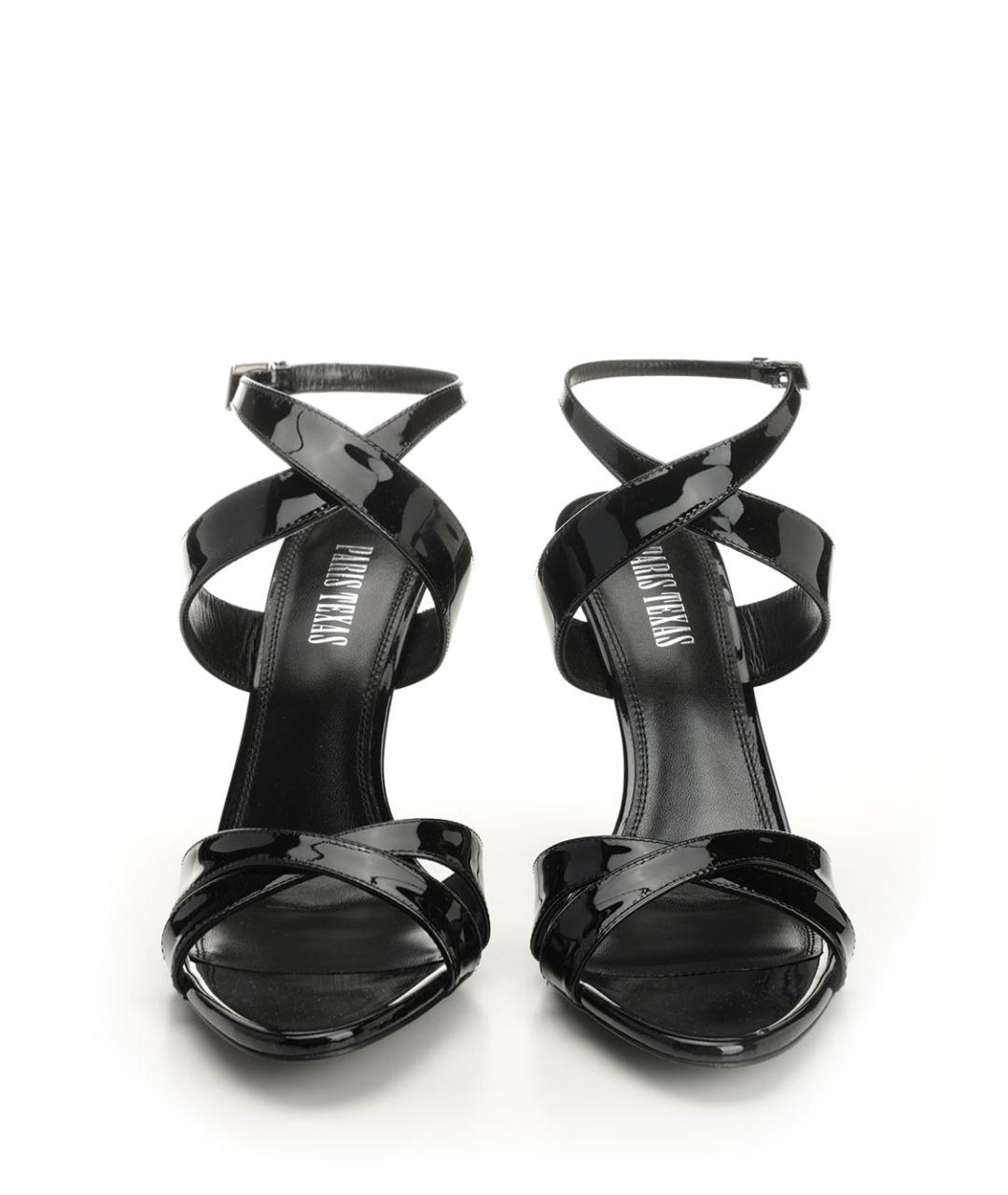 PARIS TEXAS Черные кожаные босоножки, фото 5