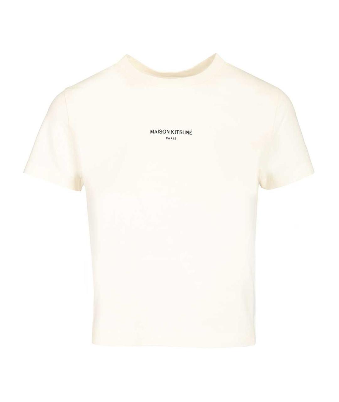 MAISON KITSUNE Белая хлопковая футболка, фото 1