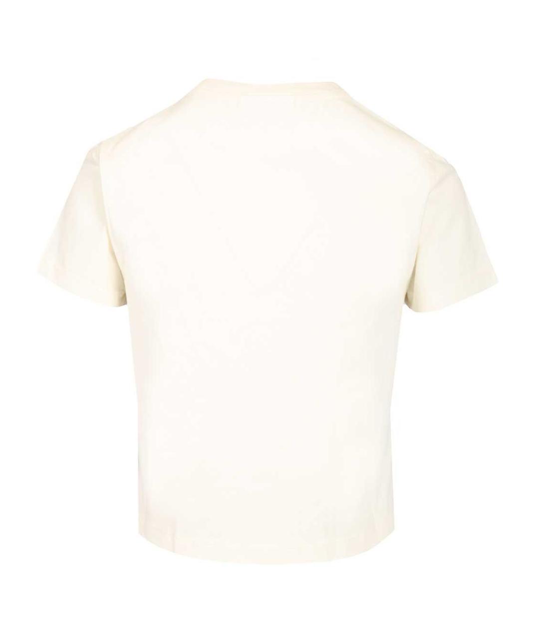 MAISON KITSUNE Белая хлопковая футболка, фото 2