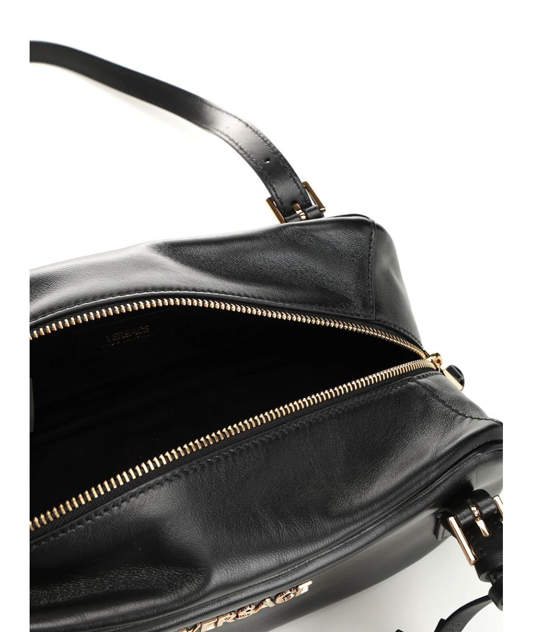 VERSACE Черная кожаная сумка через плечо, фото 4
