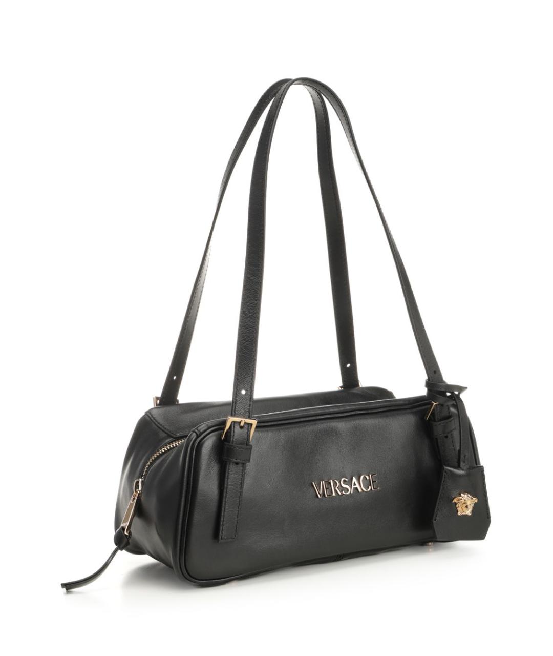VERSACE Черная кожаная сумка через плечо, фото 2