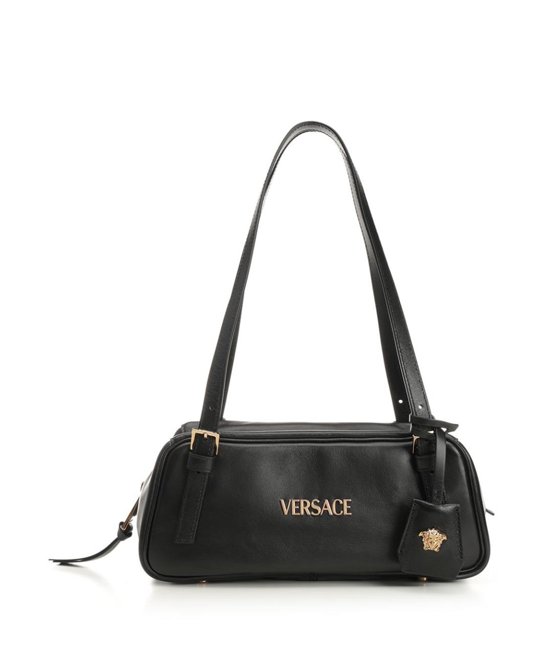 VERSACE Черная кожаная сумка через плечо, фото 1