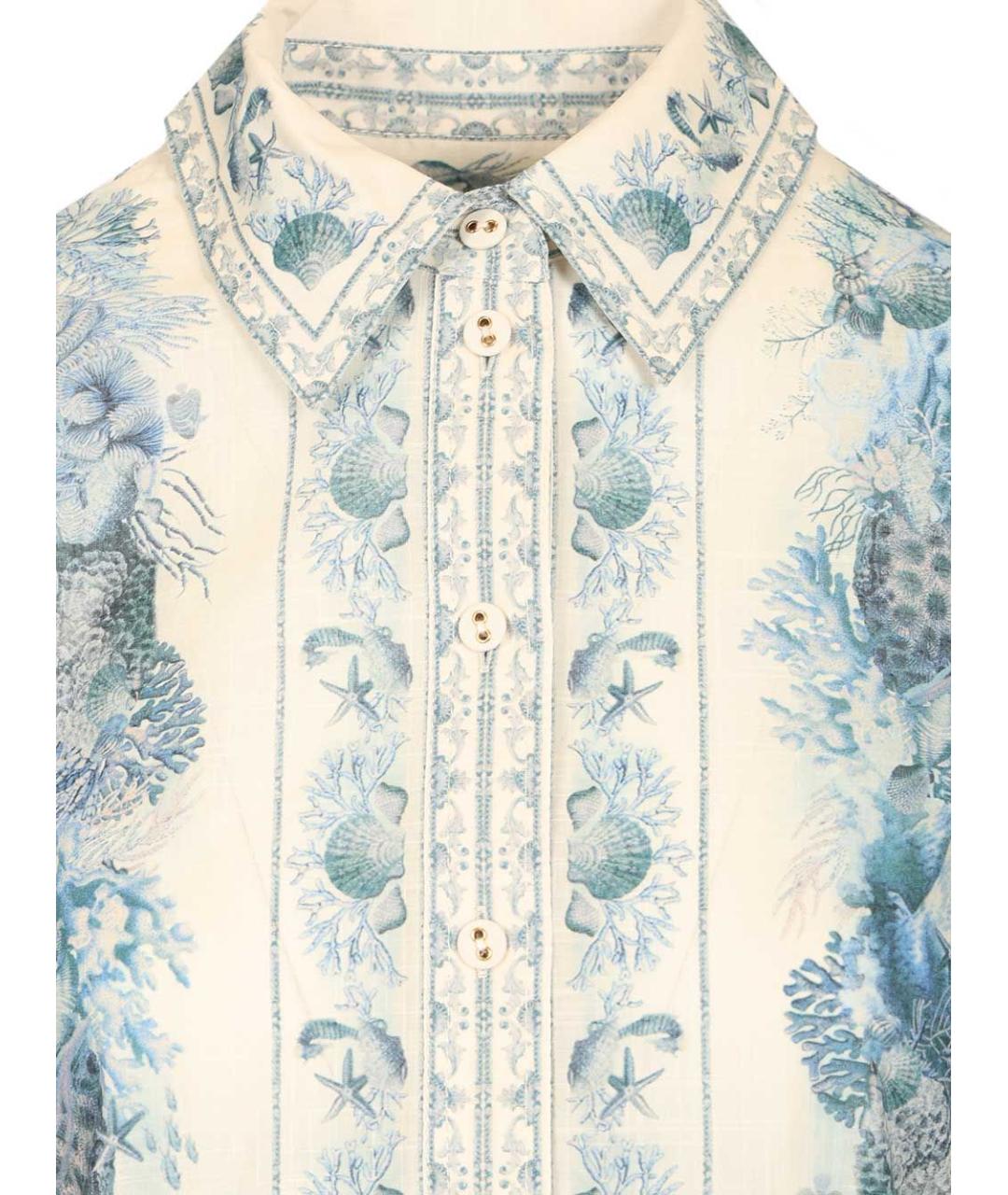 ZIMMERMANN Голубая хлопковая рубашка, фото 4