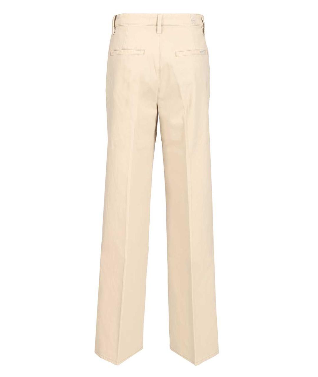 7 FOR ALL MANKIND Бежевые хлопковые прямые джинсы, фото 2