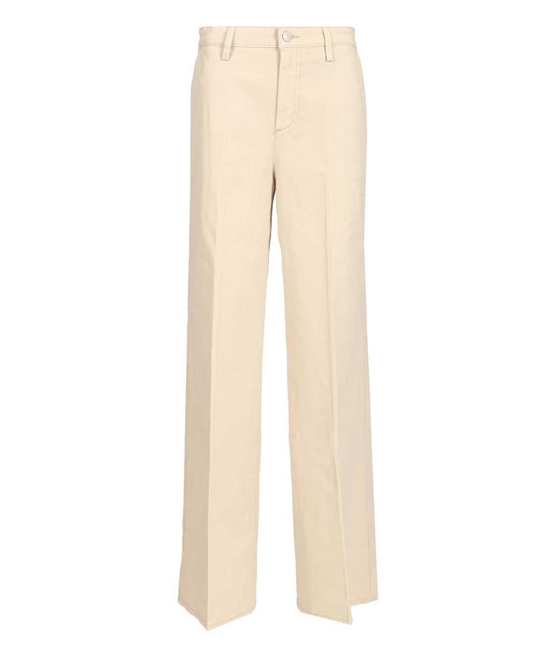 7 FOR ALL MANKIND Бежевые хлопковые прямые джинсы, фото 1