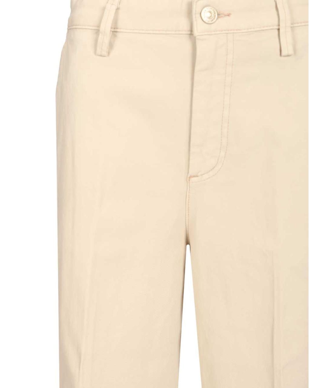 7 FOR ALL MANKIND Бежевые хлопковые прямые джинсы, фото 4