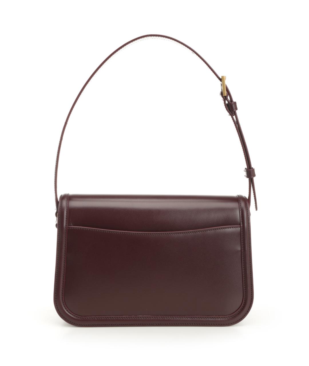 SAINT LAURENT Бордовая кожаная сумка через плечо, фото 3