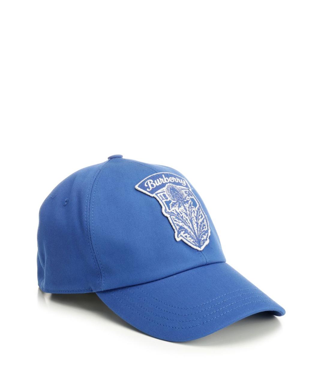 BURBERRY Синяя хлопковая кепка/бейсболка, фото 2