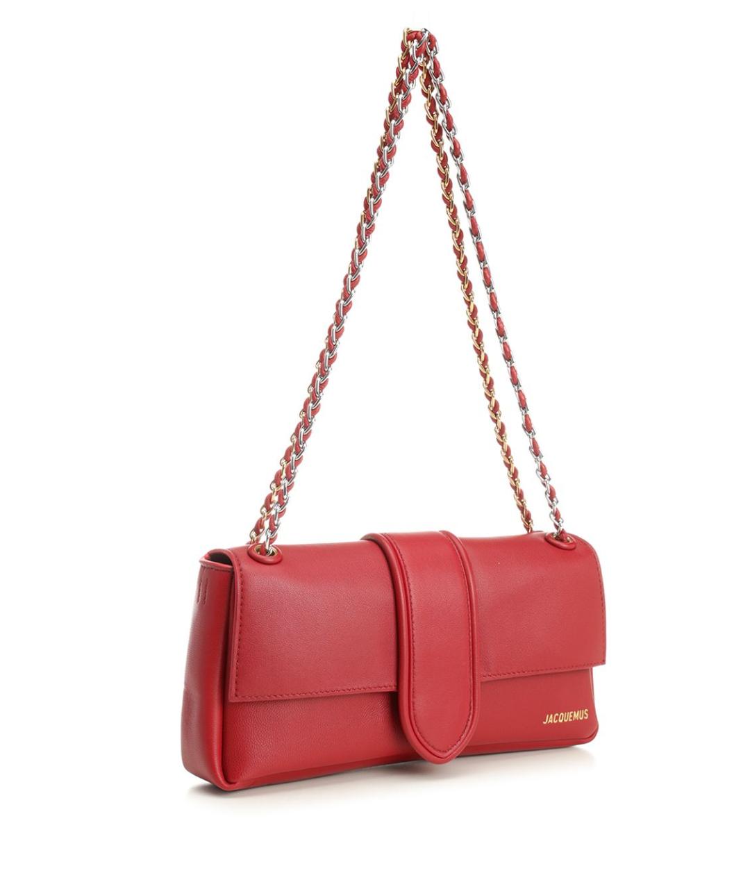 JACQUEMUS Красная кожаная сумка через плечо, фото 2