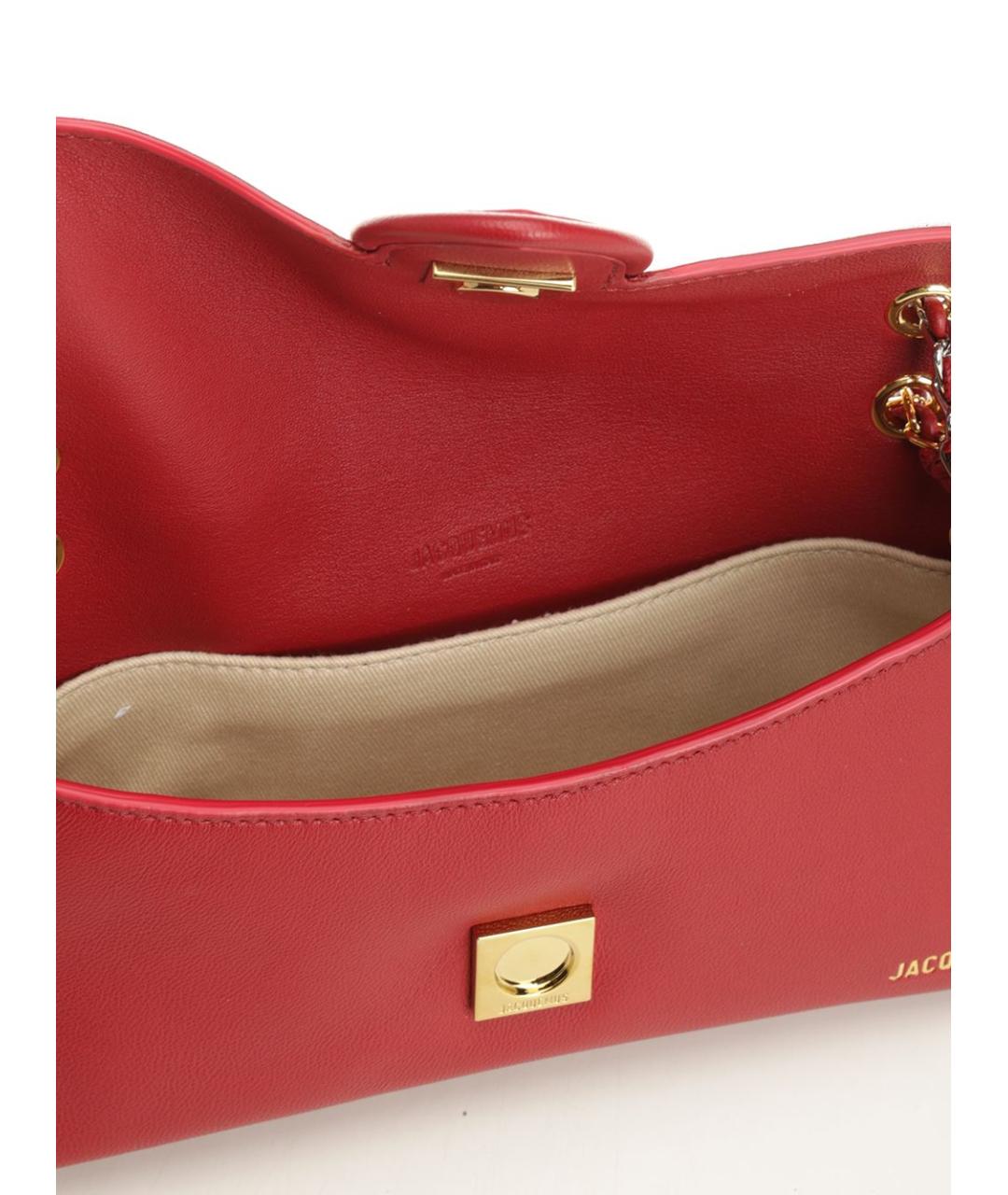 JACQUEMUS Красная кожаная сумка через плечо, фото 4