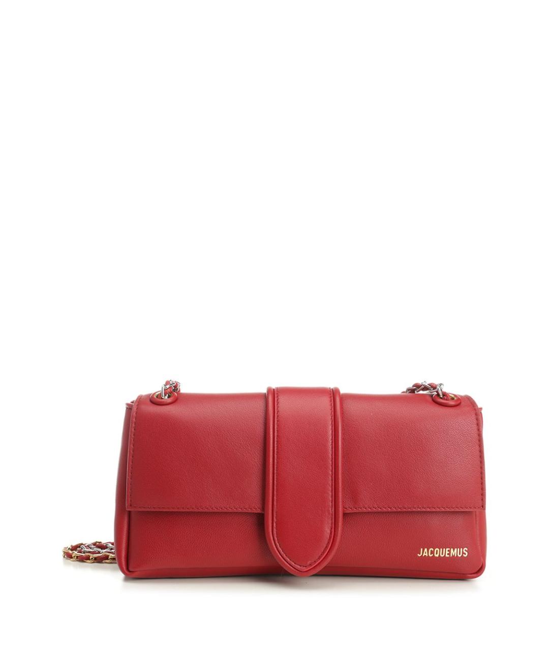 JACQUEMUS Красная кожаная сумка через плечо, фото 1