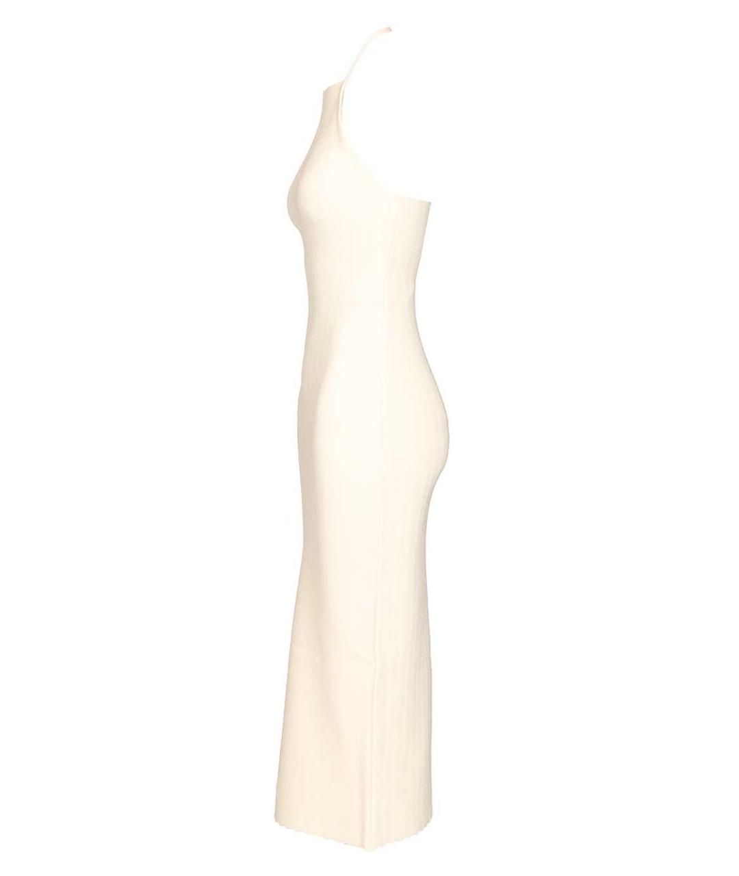 JACQUEMUS Белое вискозное коктейльное платье, фото 3