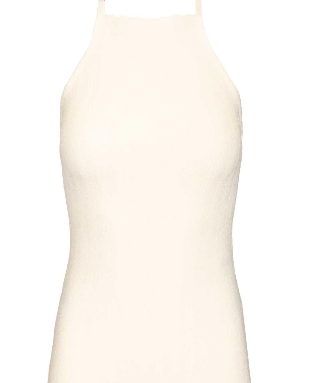 JACQUEMUS Белое вискозное коктейльное платье, фото 4