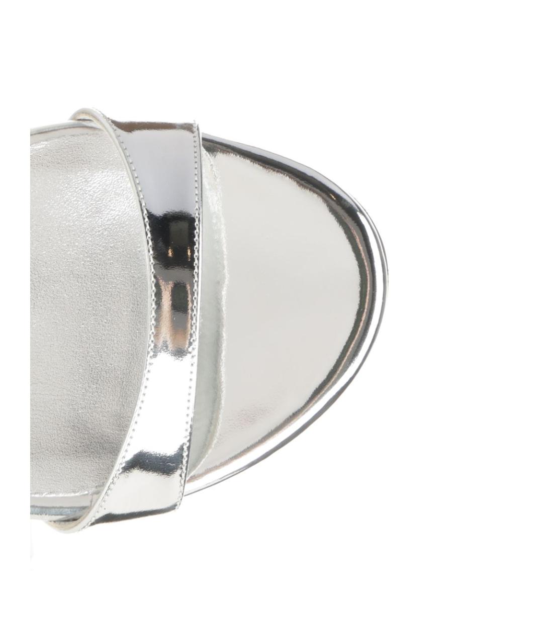 STUART WEITZMAN Серебряные кожаные босоножки, фото 4