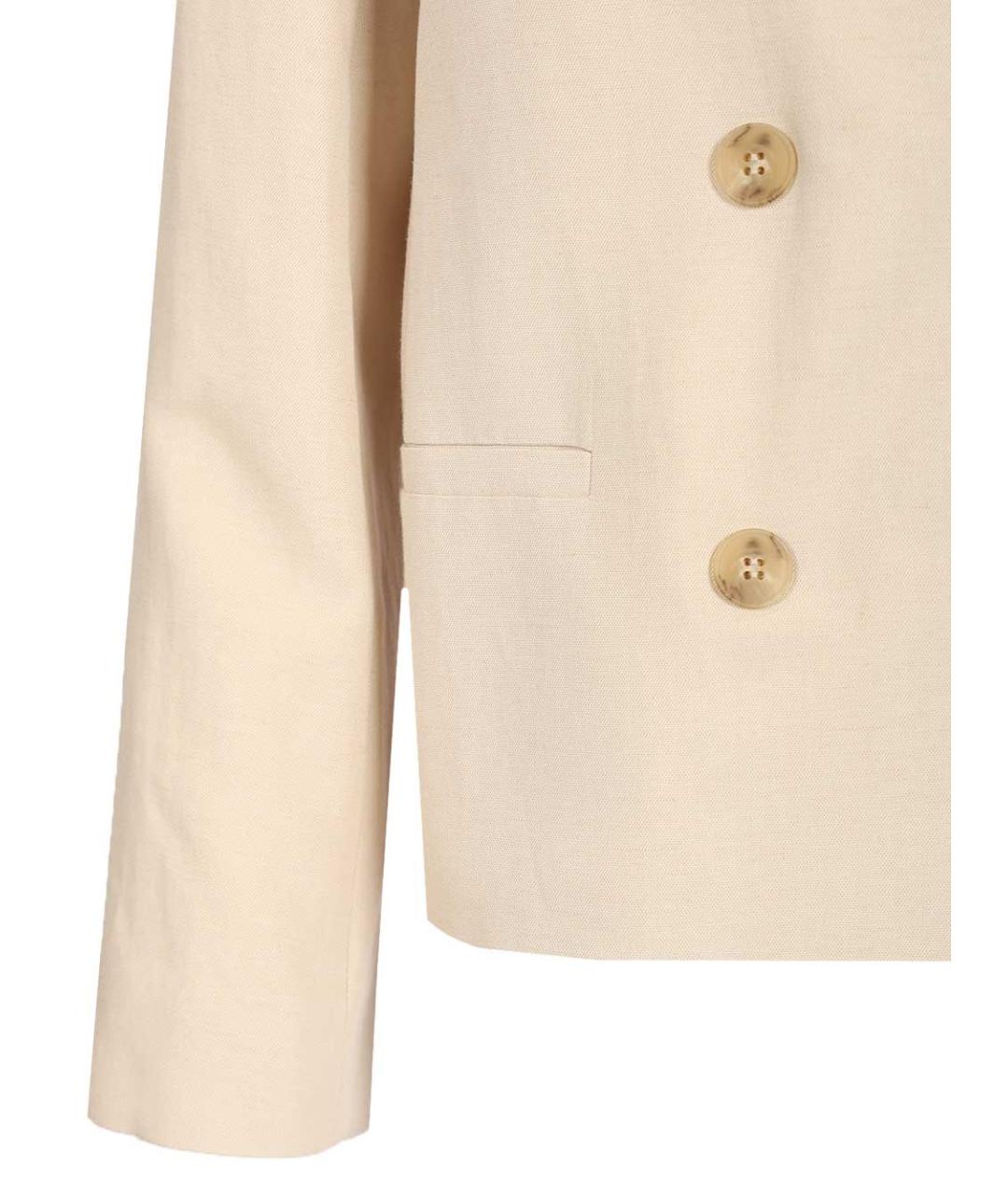 WEEKEND MAX MARA Бежевый вискозный жакет/пиджак, фото 5