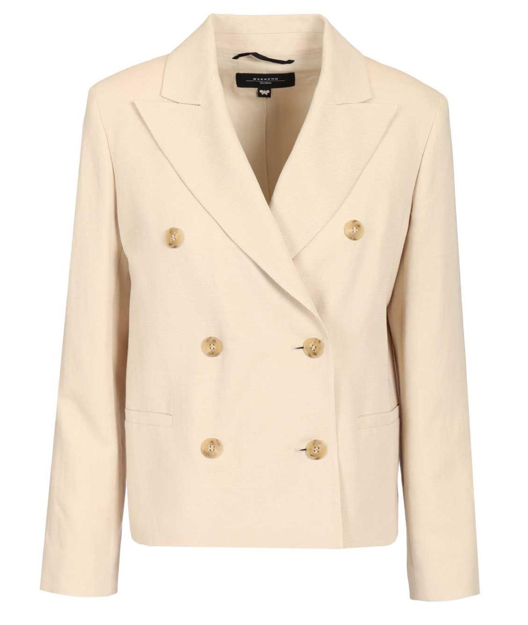 WEEKEND MAX MARA Бежевый вискозный жакет/пиджак, фото 1