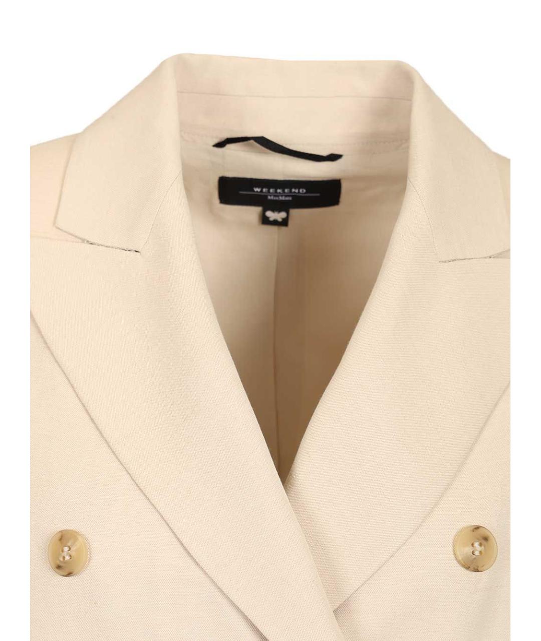 WEEKEND MAX MARA Бежевый вискозный жакет/пиджак, фото 4