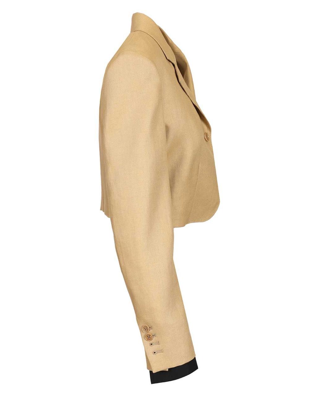 MAX MARA Бежевый льняной жакет/пиджак, фото 3