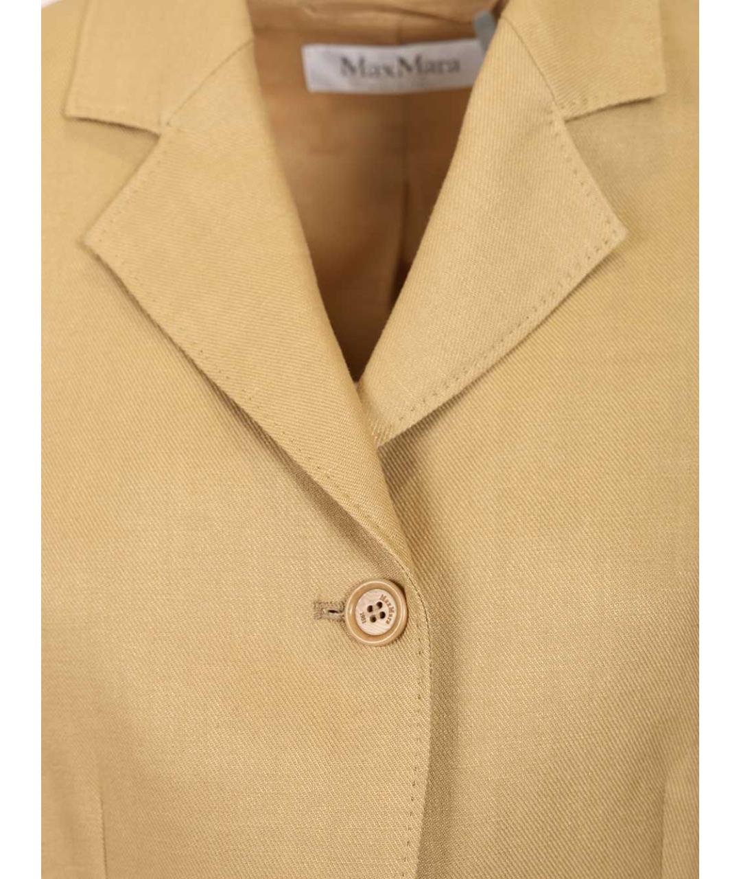 MAX MARA Бежевый льняной жакет/пиджак, фото 4