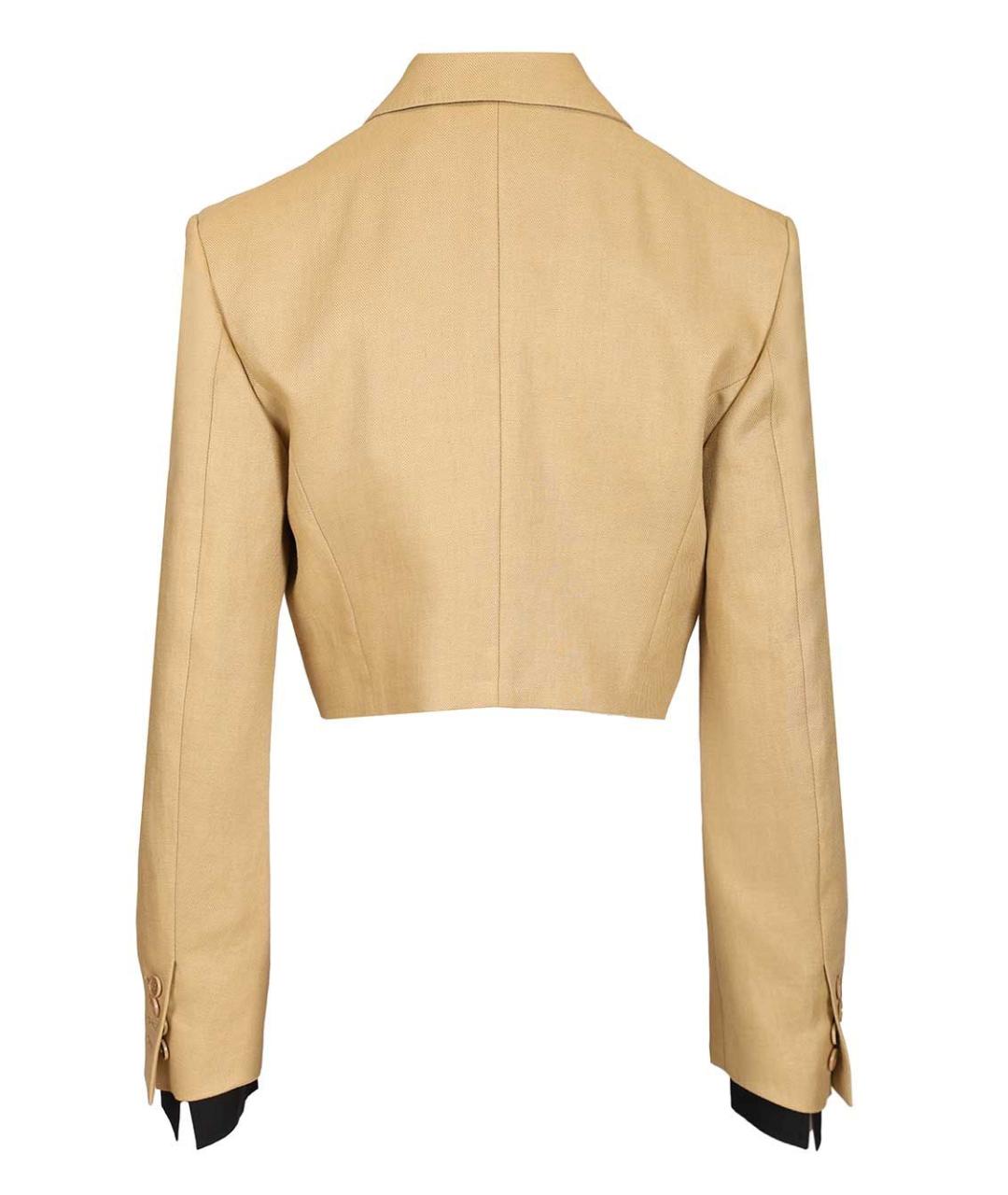 MAX MARA Бежевый льняной жакет/пиджак, фото 2