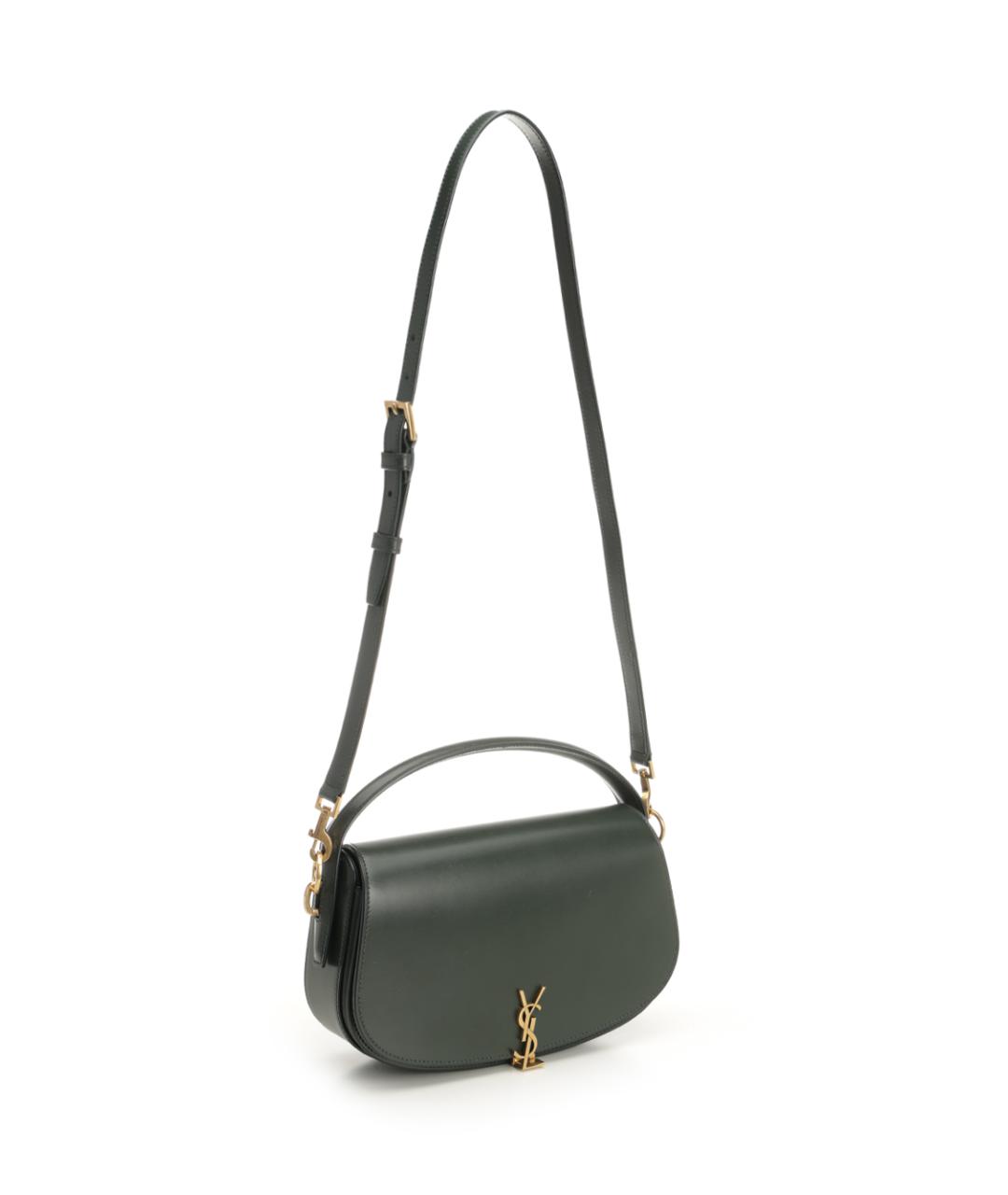 SAINT LAURENT Зеленая кожаная сумка через плечо, фото 2