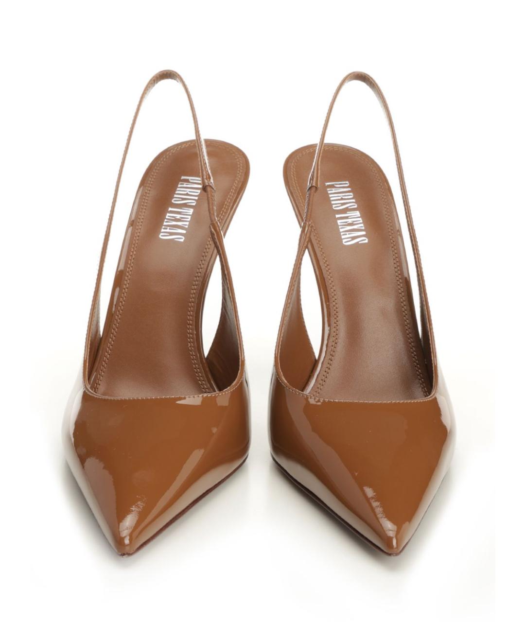 PARIS TEXAS Бежевые туфли из лакированной кожи, фото 5